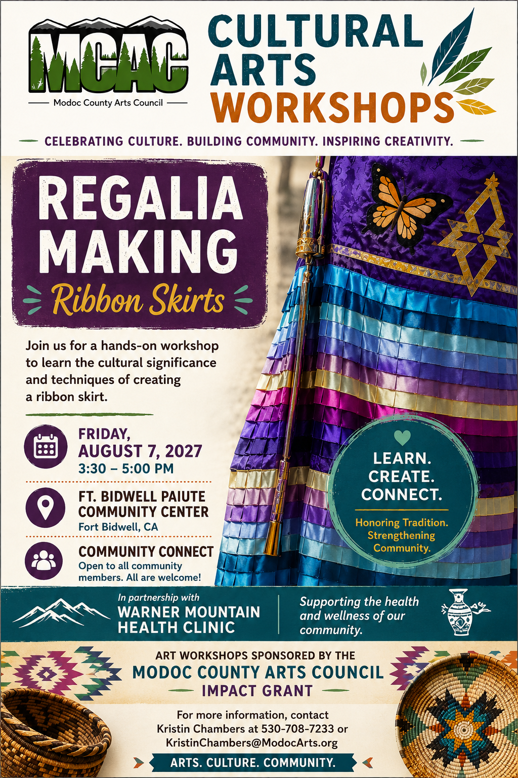 Cultural Arts — Ribbon Skirt making workshop flyer
